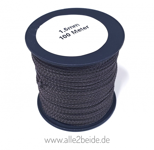 1x100m PP Kordel 1,5mm braun